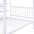 Full Over Twin Metal Bunk Bed With Built In Desk, Shelves And Ladder, White White Metal & Wood