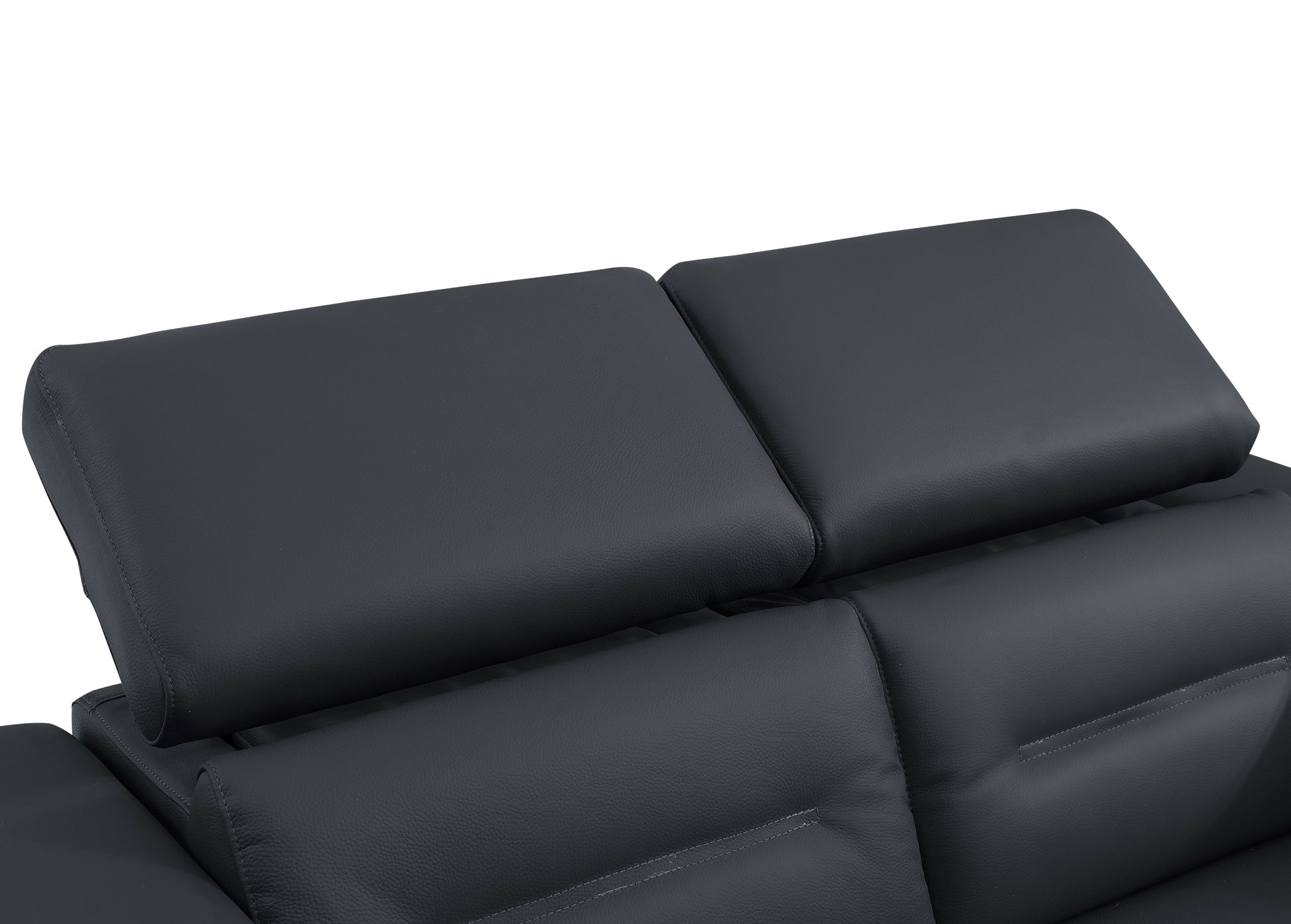 Top Grain Italian Leather Loveseat With Power Recliner Dark Grey Foam Leather