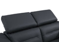 Top Grain Italian Leather Sofa With Power Recliner Dark Grey Foam Leather