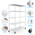 5 Tier 7500Lbs Heavy Duty Adjustable Storage Rack Metal Shelf Wire Shelving Unit With Wheels & Shelf Liners 82