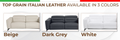 Top Grain Italian Leather Loveseat With Power Recliner Dark Grey Foam Leather