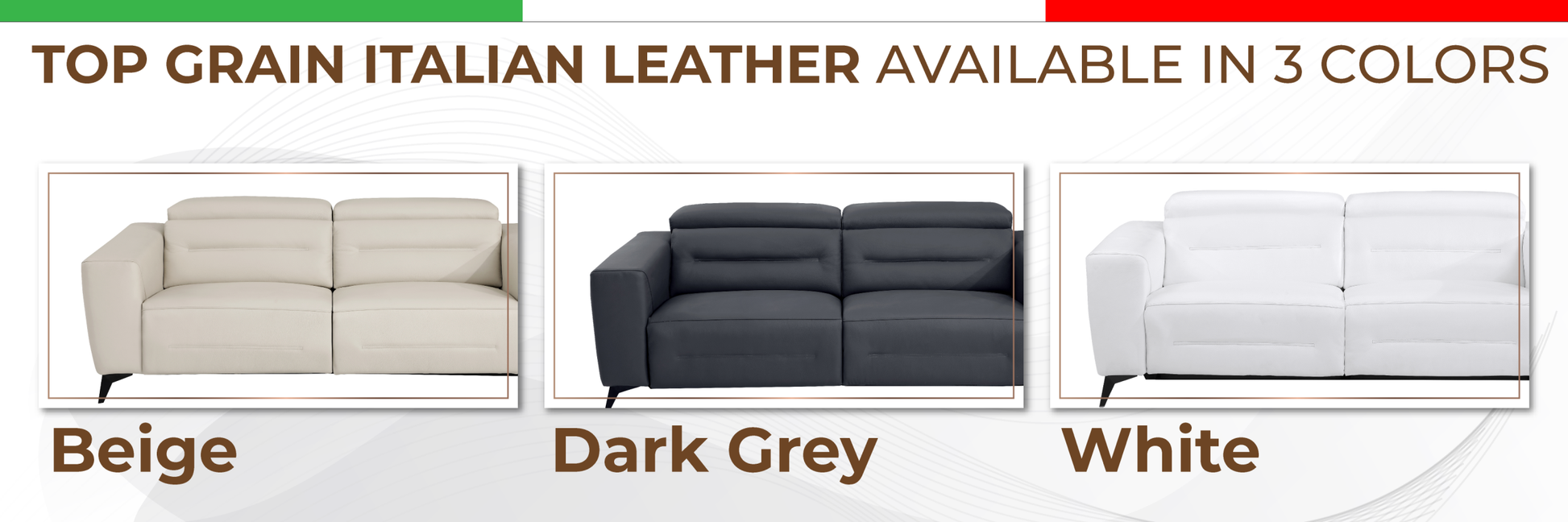 Top Grain Italian Leather Loveseat With Power Recliner Dark Grey Foam Leather