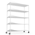 5 Tier 7500Lbs Heavy Duty Adjustable Storage Rack Metal Shelf Wire Shelving Unit With Wheels & Shelf Liners 82