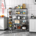 5 Tier 6000Lbs Heavy Duty Adjustable Storage Rack Metal Shelf Wire Shelving Unit With Wheels & Shelf Liners 82