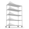 5 Tier 6000Lbs Heavy Duty Adjustable Storage Rack Metal Shelf Wire Shelving Unit With Wheels & Shelf Liners 82