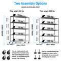 5 Tier 6000Lbs Heavy Duty Adjustable Storage Rack Metal Shelf Wire Shelving Unit With Wheels & Shelf Liners 82