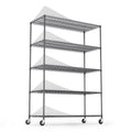 5 Tier 6000Lbs Heavy Duty Adjustable Storage Rack Metal Shelf Wire Shelving Unit With Wheels & Shelf Liners 82