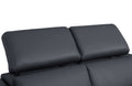 Top Grain Italian Leather Sofa With Power Recliner Dark Grey Foam Leather