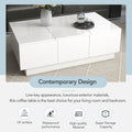 Coffee Table With 2 Large Hidden Storage Compartment, Extendable Cocktail Table With 2 Drawers, High Gloss Center Table With Sliding Top For Living Room, 39.3