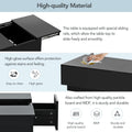 Coffee Table With 2 Large Hidden Storage Compartment, Extendable Cocktail Table With 2 Drawers, High Gloss Center Table With Sliding Top For Living Room, 39.3