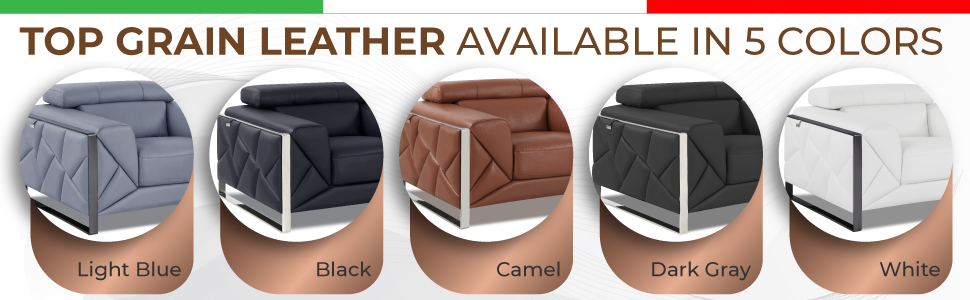 Top Grain Italian Leather Chair Black Foam Leather