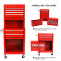 High Capacity Rolling Tool Chest With Wheels And Drawers, 6 Drawer Tool Storage Cabinet Red Red Steel