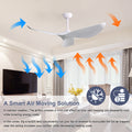 52 Inch Indoor Ceiling Fan With 6 Speed Remote 3 Abs Blade Reversible Dc Motor White For Living Room White Abs