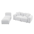 L Shape Modular Sectional Sofa, Diy Combination,Teddy Fabric,White White Teddy Foam