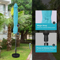 Simple Deluxe 9' Patio Umbrella Outdoor Table Market Yard Umbrella With Push Button Tilt Crank, 8 Sturdy Ribs For Garden, Deck, Backyard, Pool, Turquoise Turquoise Stainless Steel