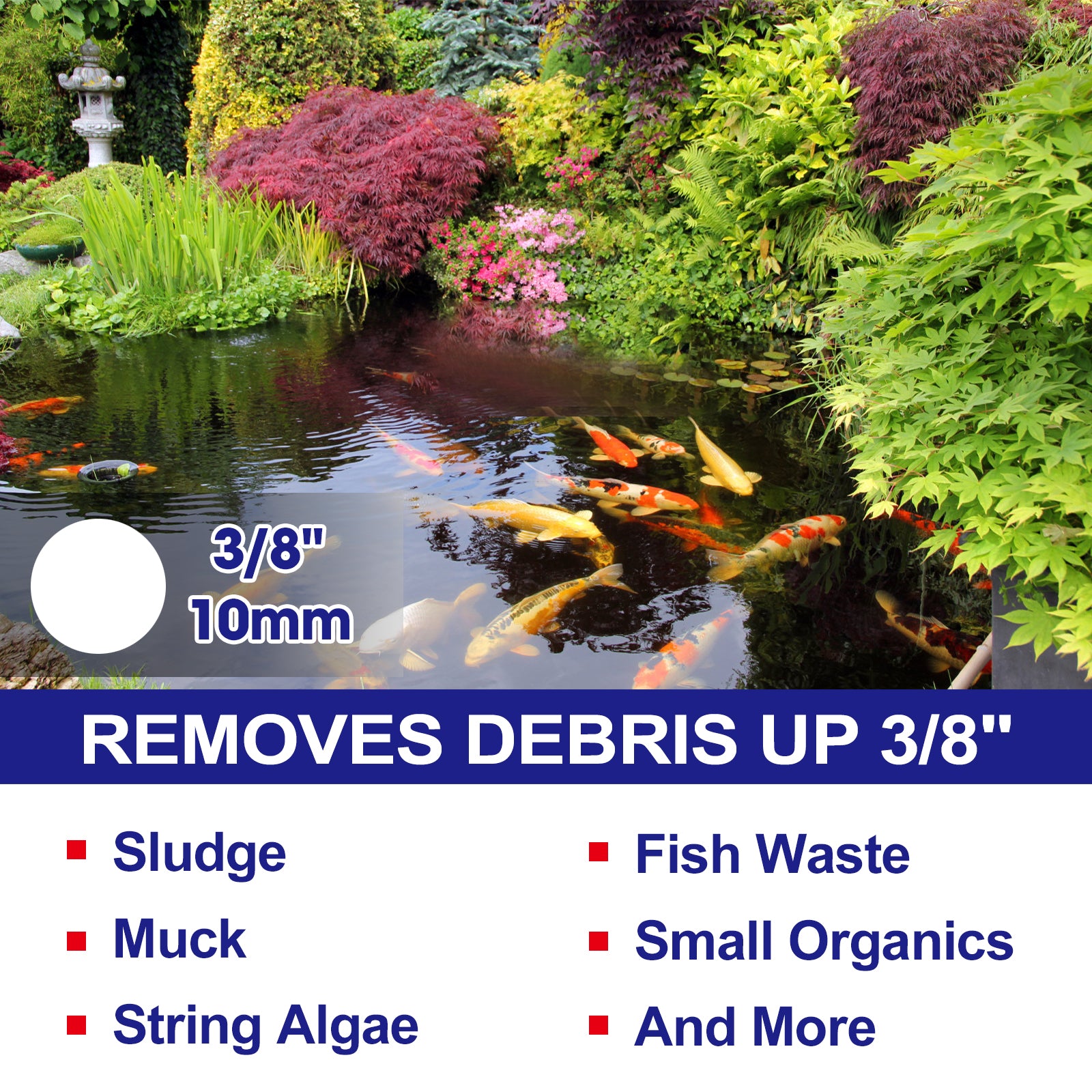Garden Pond Vacuum Cleaner,Cleansweep With 14Ft Intake Suction Hose, 4 Extension Tubes, 3 Vacuum Nozzles, A 6.5 Foot Output Hose, And A Debris Collection Bag Black Polyurethane