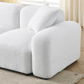 L Shape Modular Sectional Sofa, Diy Combination,Teddy Fabric,White White Teddy Foam