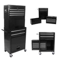 High Capacity Rolling Tool Chest With Wheels And Drawers, 6 Drawer Tool Storage Cabinet Black Black Steel