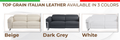 Top Grain Italian Leather Sofa With Power Recliner Dark Grey Foam Leather