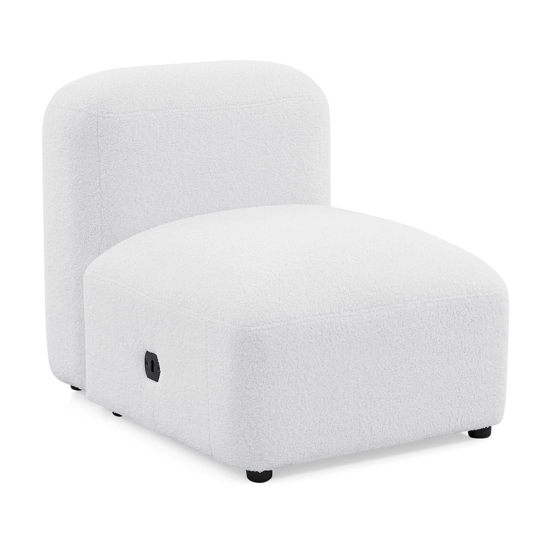 Single Chair For Modular Sofa White Foam 1 Seat