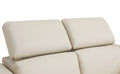 Top Grain Italian Leather Loveseat With Power Recliner Beige Foam Leather