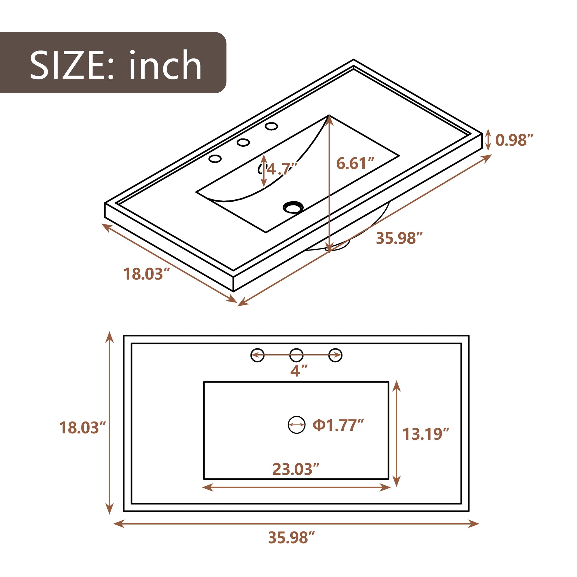 36" Bathroom Vanity With Ceramic Basin, Two Cabinets And Five Drawers, Solid Wood Frame, White Old Sku: Sy999202Aak 1 White Solid Wood Mdf