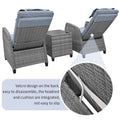 Outdoor Rattan Two Person Combination With Coffee Table, Adjustable, Suitable For Courtyard, Swimming Pool, Balcony Gray Hdpe