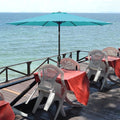 Simple Deluxe 9' Patio Umbrella Outdoor Table Market Yard Umbrella With Push Button Tilt Crank, 8 Sturdy Ribs For Garden, Deck, Backyard, Pool, Turquoise Turquoise Stainless Steel