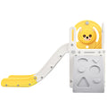 Toddler Climber And Slide Set 4 In 1, Kids Playground Climber Freestanding Slide Playset With Basketball Hoop Play Combination For Babies Indoor & Outdoor Yellow Hdpe