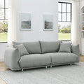 Modern Couch For Living Room Sofa,Solid Wood Frame And Stable Metal Legs, 2 Pillows, Sofa Furniture For Apartment Grey Polyester Wood Primary Living Space Foam Fabric 3 Seat