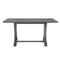 6 Piece Farmhouse Dining Table Set, Rectangular Trestle Table And 4 Upholstered Chairs & Bench For Dining Room Antique Gray Antique Gray Solid Wood