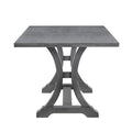 6 Piece Farmhouse Dining Table Set, Rectangular Trestle Table And 4 Upholstered Chairs & Bench For Dining Room Antique Gray Antique Gray Solid Wood