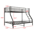 Heavy Duty Twin Over Full Metal Bunk Bed, Easy Assembly With Enhanced Upper Level Guardrail, Black Black Metal