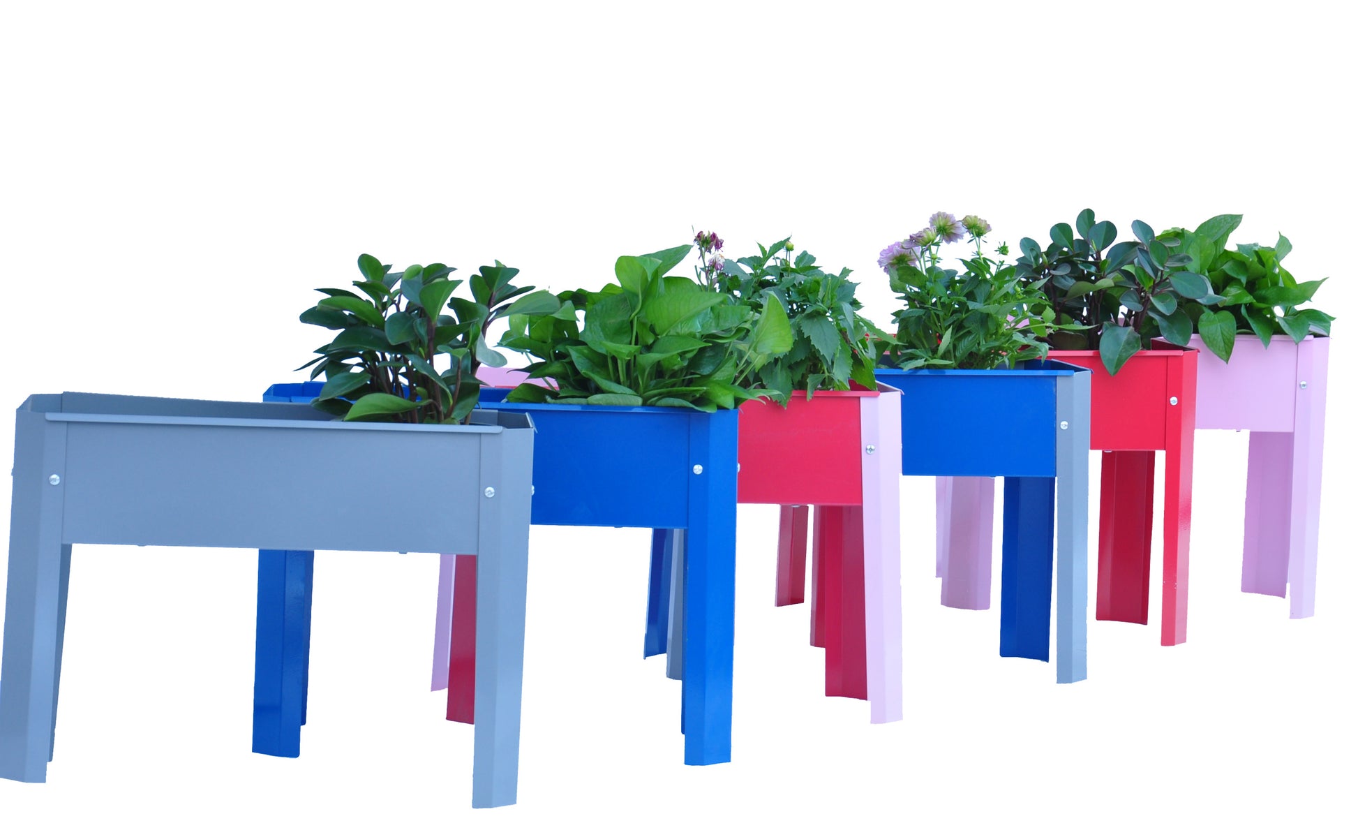 Elevated Garden Bed, Metal Elevated Outdoor Flowerpot Box, Suitable For Backyard And Terrace, Large Flowerpot, Suitable For Vegetable And Flower Blue Steel