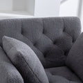 36.61'' Wide Modern Accent Chair With 3 Positions Adjustable Backrest, Tufted Chaise Lounge Chair, Single Recliner Armchair With Ottoman And Gold Legs For Living Room, Bedroom Gray Gray Foam Sherpa