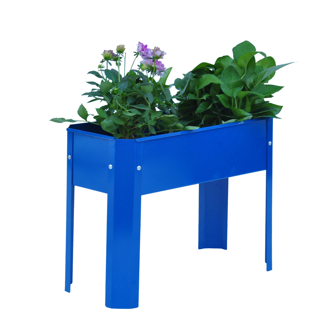 Elevated Garden Bed, Metal Elevated Outdoor Flowerpot Box, Suitable For Backyard And Terrace, Large Flowerpot, Suitable For Vegetable And Flower Blue Steel