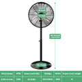 16 Inch High Velocity Stand Fan, Adjustable Heights, 75 Oscillating, Low Noise, Quality Made Fan With 3 Settings Speeds, Heavy Duty Metal For Industrial, Commercial, Residential, Color: Black Black Metal