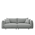 Modern Couch For Living Room Sofa,Solid Wood Frame And Stable Metal Legs, 2 Pillows, Sofa Furniture For Apartment Grey Polyester Wood Primary Living Space Foam Fabric 3 Seat