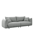 Modern Couch For Living Room Sofa,Solid Wood Frame And Stable Metal Legs, 2 Pillows, Sofa Furniture For Apartment Grey Polyester Wood Primary Living Space Foam Fabric 3 Seat