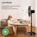 16 Inch High Velocity Stand Fan, Adjustable Heights, 75 Oscillating, Low Noise, Quality Made Fan With 3 Settings Speeds, Heavy Duty Metal For Industrial, Commercial, Residential, Color: Black Black Metal