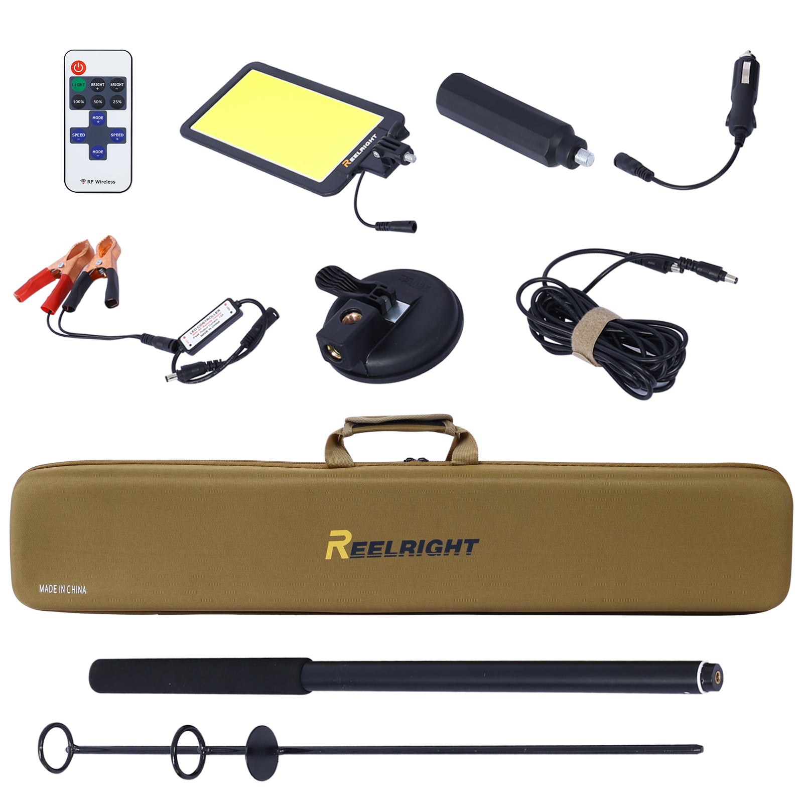 Led Camping Light, 12V 10000 Lumen Super Bright Portable Outdoor Lights With Telescoping Pole Suction Cup Magnetic Base, Flood Lamp For Outdoors Camp, Fishing, Picnic, Bbq, Power Failure Black Metal