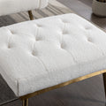 36.61'' Wide Modern Accent Chair With 3 Positions Adjustable Backrest, Tufted Chaise Lounge Chair, Single Recliner Armchair With Ottoman And Gold Legs For Living Room, Bedroom Ivory Ivory Foam Sherpa