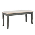 6 Piece Farmhouse Dining Table Set, Rectangular Trestle Table And 4 Upholstered Chairs & Bench For Dining Room Antique Gray Antique Gray Solid Wood