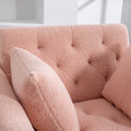 36.61'' Wide Modern Accent Chair With 3 Positions Adjustable Backrest, Tufted Chaise Lounge Chair, Single Recliner Armchair With Ottoman And Gold Legs For Living Room, Bedroom Pink Pink Foam Sherpa