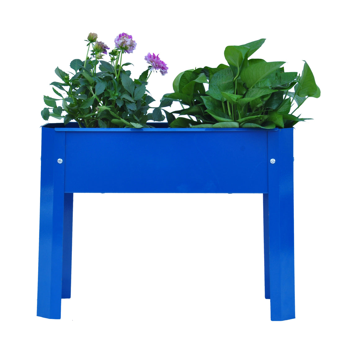 Elevated Garden Bed, Metal Elevated Outdoor Flowerpot Box, Suitable For Backyard And Terrace, Large Flowerpot, Suitable For Vegetable And Flower Blue Steel