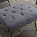 36.61'' Wide Modern Accent Chair With 3 Positions Adjustable Backrest, Tufted Chaise Lounge Chair, Single Recliner Armchair With Ottoman And Gold Legs For Living Room, Bedroom Gray Gray Foam Sherpa