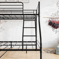 Heavy Duty Twin Over Full Metal Bunk Bed, Easy Assembly With Enhanced Upper Level Guardrail, Black Black Metal