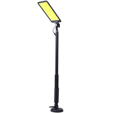 Led Camping Light, 12V 10000 Lumen Super Bright Portable Outdoor Lights With Telescoping Pole Suction Cup Magnetic Base, Flood Lamp For Outdoors Camp, Fishing, Picnic, Bbq, Power Failure Black Metal