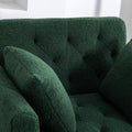 36.61'' Wide Modern Accent Chair With 3 Positions Adjustable Backrest, Tufted Chaise Lounge Chair, Single Recliner Armchair With Ottoman And Gold Legs For Living Room, Bedroom Green Green Foam Sherpa