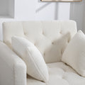 36.61'' Wide Modern Accent Chair With 3 Positions Adjustable Backrest, Tufted Chaise Lounge Chair, Single Recliner Armchair With Ottoman And Gold Legs For Living Room, Bedroom Ivory Ivory Foam Sherpa
